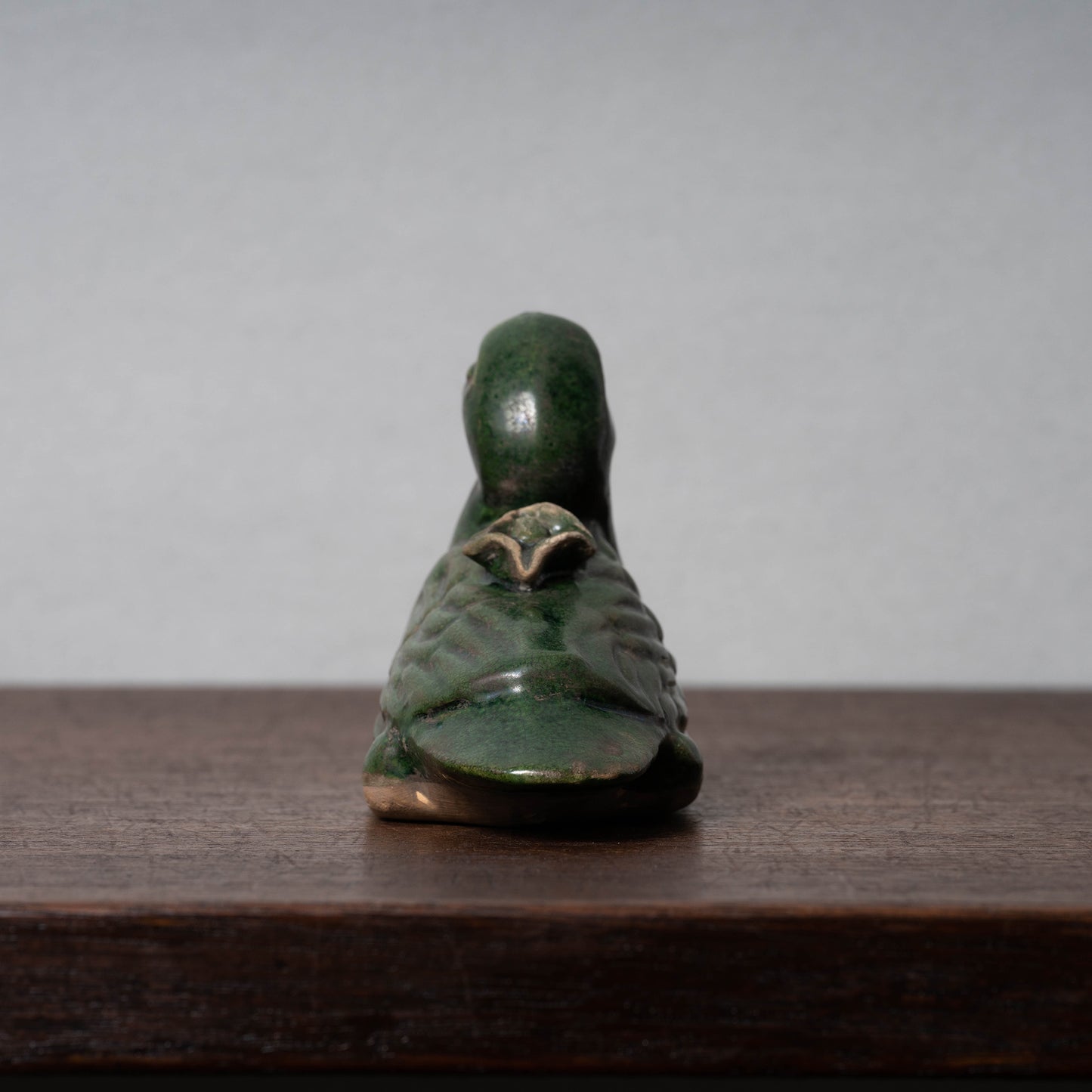 北宋 磁州窯 緑釉鳥形置物（一対）